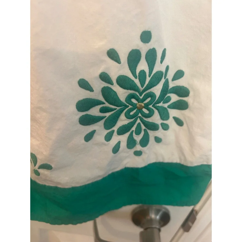 Gymboree‎ Dress Green White Embroidered Floral Cotton Cap Sleeve 4T Summer Bin B